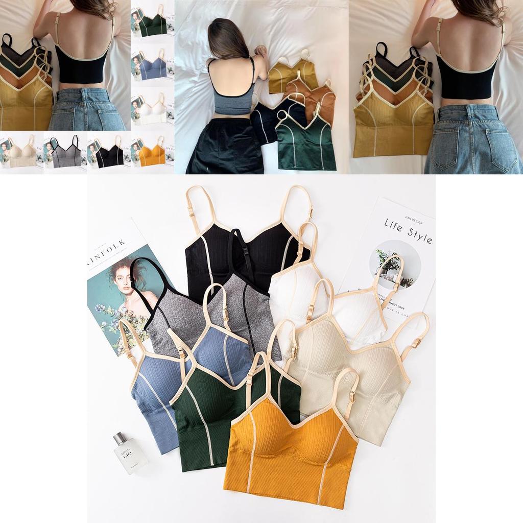 Comfortable Scoop Bralette Tops With U Back And Adjustable Straps For Women