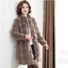 Winter Elegant Solid Color Faux Fur Lapel Textured Long Sleeve Coat - Thermal, Button Front Non-Elastic, Fall and Winter Seasons