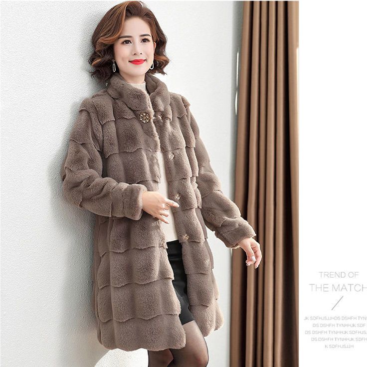 Winter Elegant Solid Color Faux Fur Lapel Textured Long Sleeve Coat - Thermal, Button Front Non-Elastic, Fall and Winter Seasons