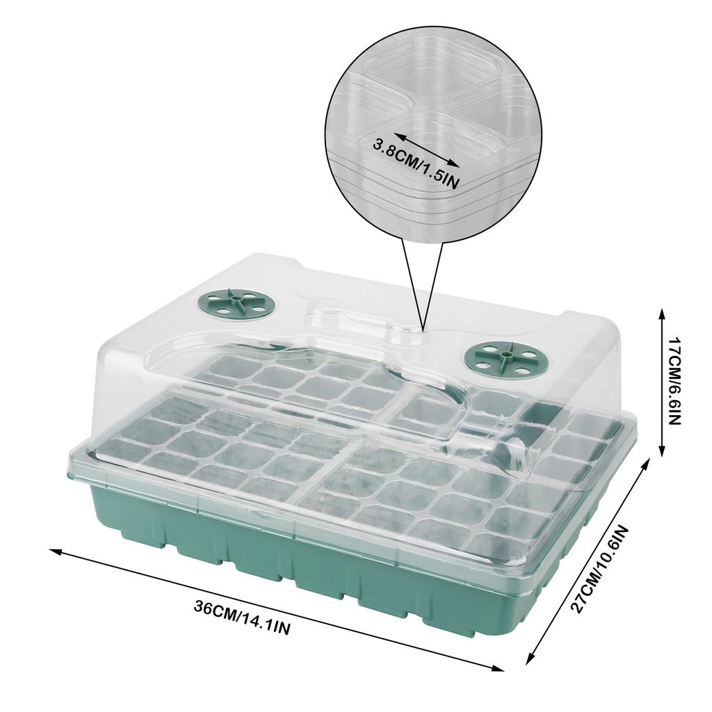 4pcs 12 Holes Plant Starter Trays Mini Propagator Greenhouse Grow Kit for Plants Propagation
