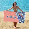 Blue and White Striped Shell Seahorse Beach Towel Summer Beach Quick Drying Towel