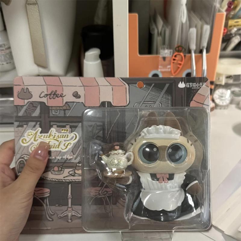 

Azukisan Siamese Cat Bean Paste Restaurant Maid Cat Anime Figure Pvc Collection Model Statue Toy Children S Kawaii Gift