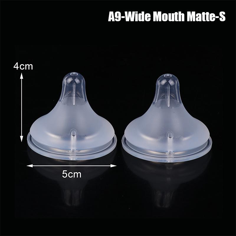 2Pcs Baby Silicone Wide Neck Soft Teats Nipple Circle Hole S/M/L Size Cross Hole Baby Bottles Natural Flow Nipples