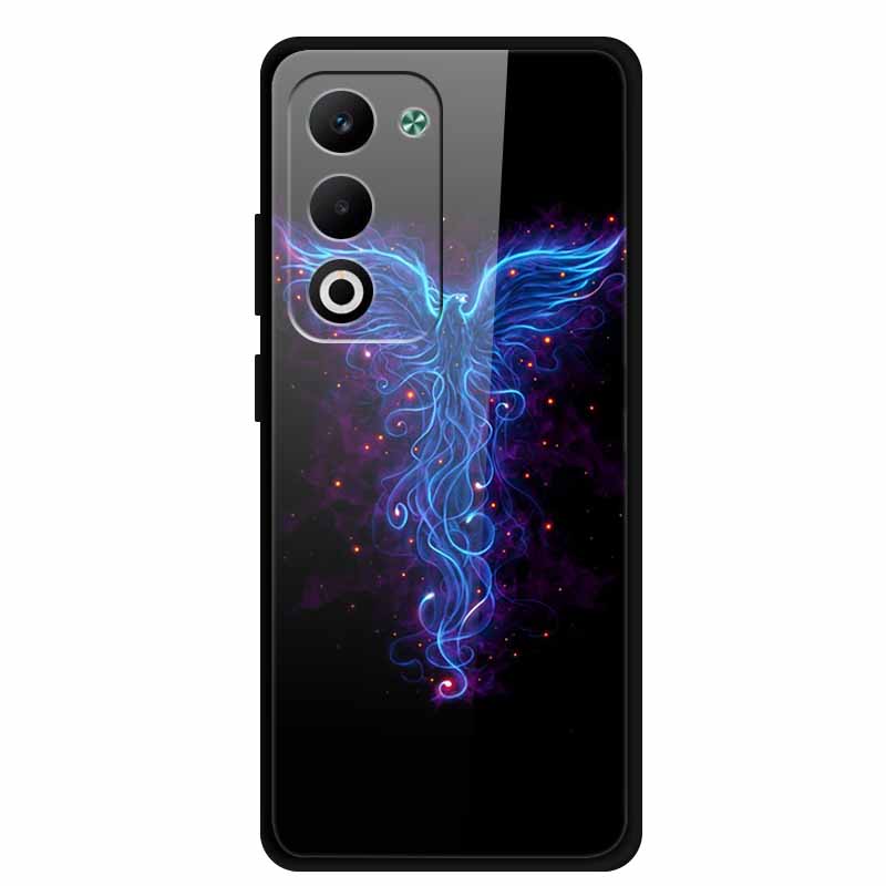 Glass Back Cover For Oppo A5 5G 2025 Phone Case 6.67" Hard Tempered Glass Case For Oppo A5i Pro 4G Case A5iPro Soft Bumper Shell