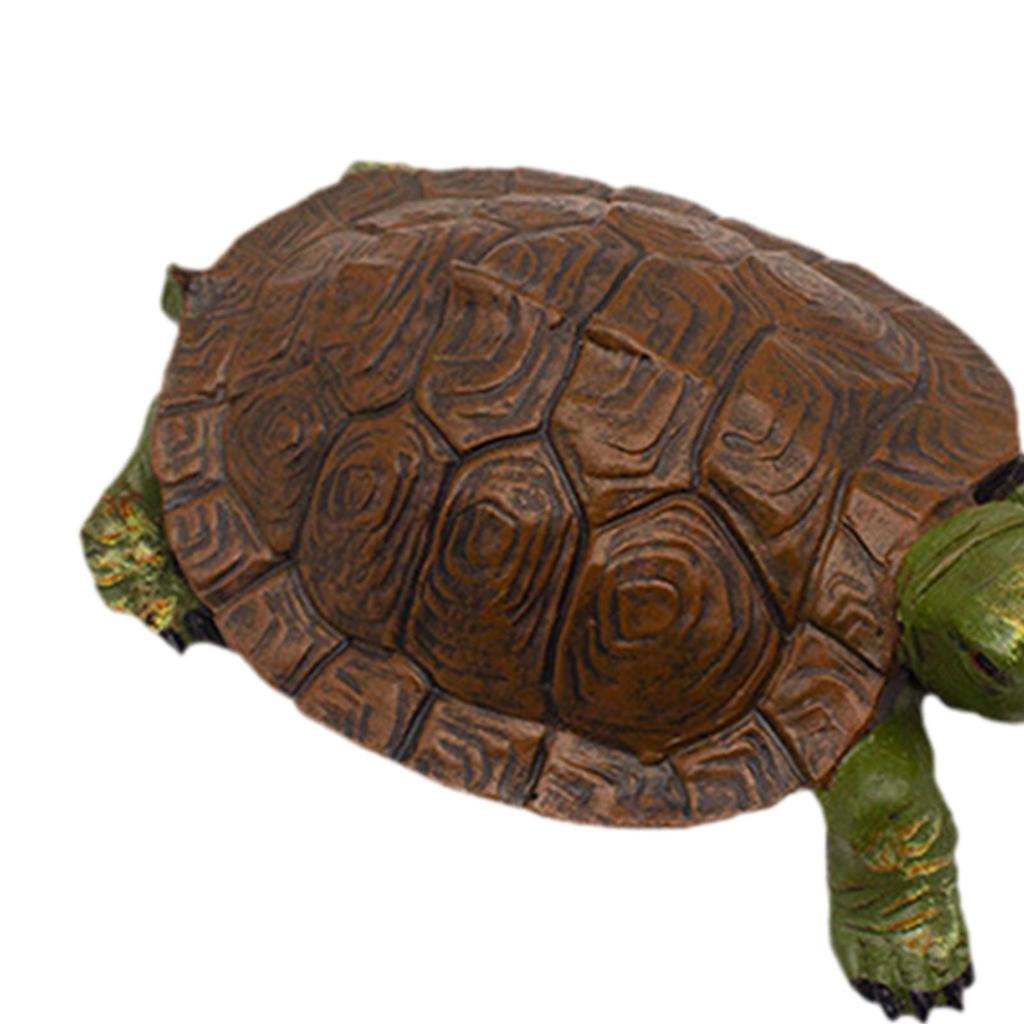 Garden Turtle Statue Joke Toy Lifelike Animal Sculpture Fake Tortoise Ornament for Outdoor Courtyard Pool Water Pond Decoration