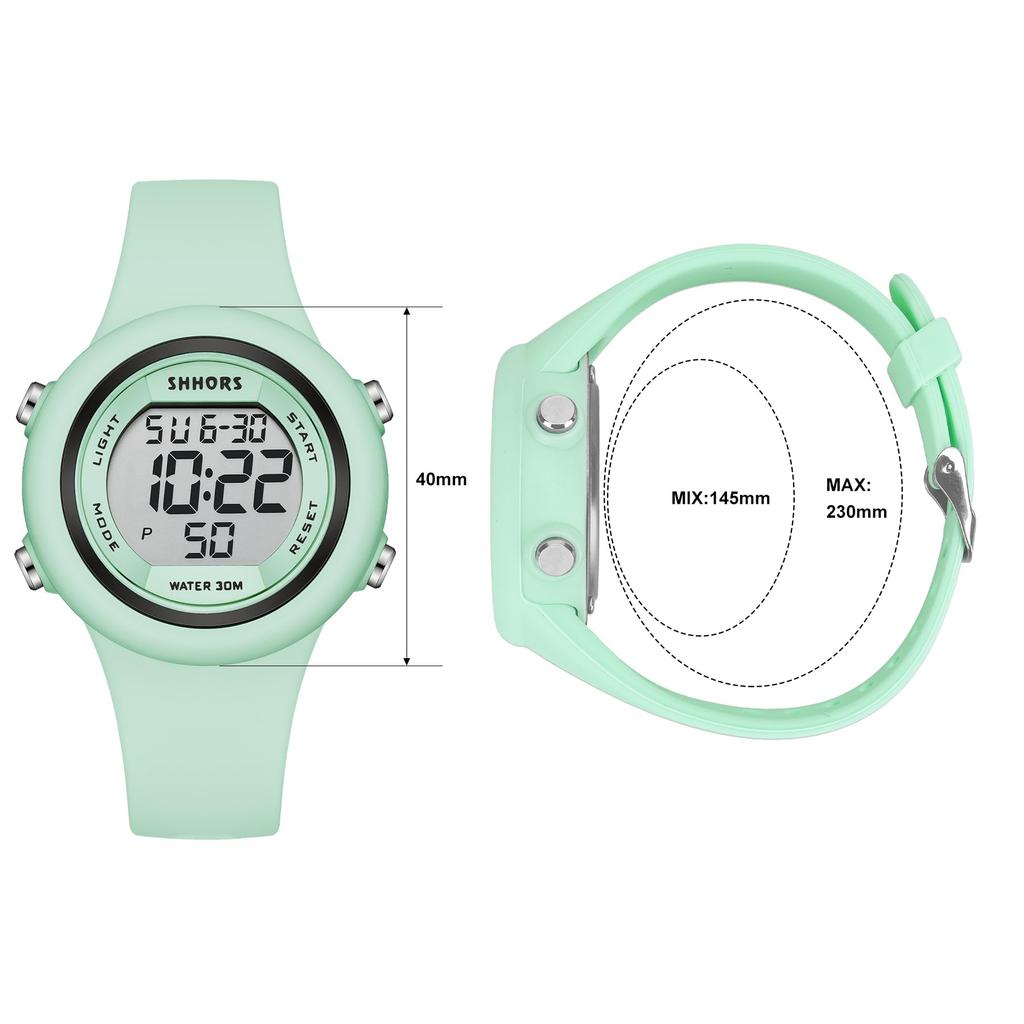 ShunkanSai Digital Wristwatch for Women and Men - Slim Design, Sporty Watch, Easy to Read, Multifunctional, Date, Day of the Week, Alarm, LED