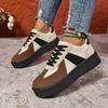 Thick-soled Women's Autumn New Retro Flat Baseplate Shoes Color Matching Versatile Sports and Leisure Shoes Tide