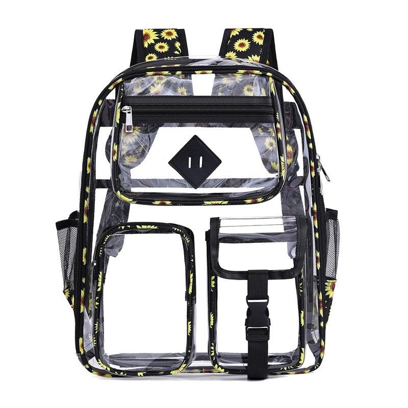 Schoolbag wholesale new couple transparent shoulder jelly bag Korean version pvc backpack male and female junior high school leisure student schoolbag