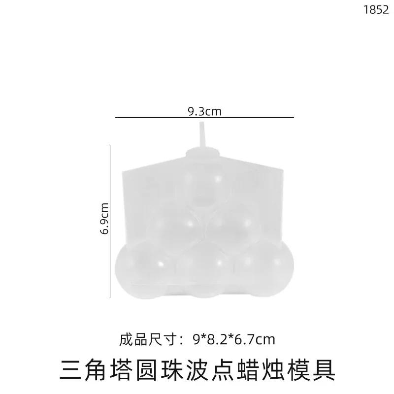 2024 Candle Table Crystal Silicone Resin Mold DIY Cylindrical Sphere Wave Point Candle Table Silicone Mold