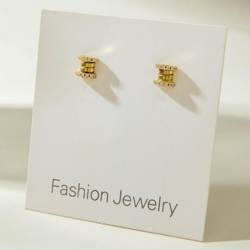 Украшения, корейская версия ins, серьги-гвоздики с двойным C, медное покрытие, серьги-гвоздики с маленьким кленовым листом и квадратным бриллиантом