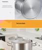 Premium Thickened Stainless Steel Stockpot with Compound Bottom, Sandblasted Finish for Commercial Use