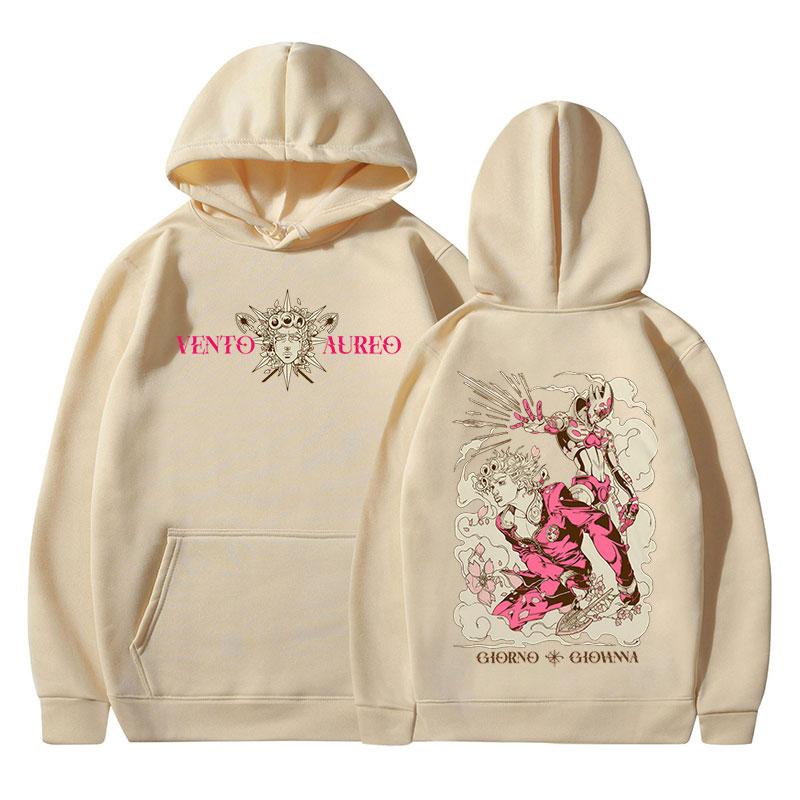 

Anime Jojo Bizarre Adventure Hoodies Giorno Giovanna Manga Graphic Sweatshirts Men Women Clothing Long Sleeves Fleece Pullovers L