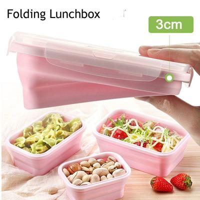 Tragbare Aufbewahrung Küche Silikon Lebensmittelbehälter Faltbare Schüssel Picknickboxen Faltbare Lunchbox