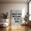 1 peça "Hello MTV Bem-vindo à Minha Casa" Cartaz Tipográfico Retrô Anos 70, Estilo Clássico Moderno Art Déco, Tela de Tinta Sem Moldura 19,7x27,5 pol