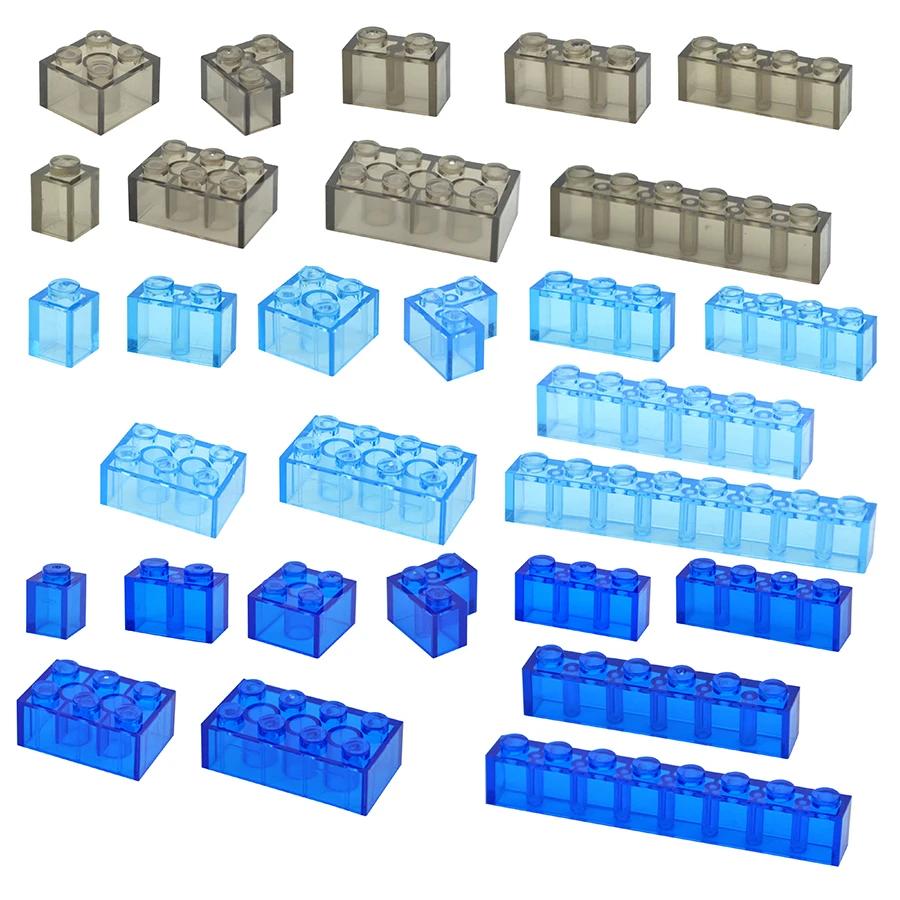 MOC Transparent Thick Building Blocks 1x1 1x2 2x2 2x4 Dots Clear Brick Figures Educational Creative Toy for Kid Compatible Brand