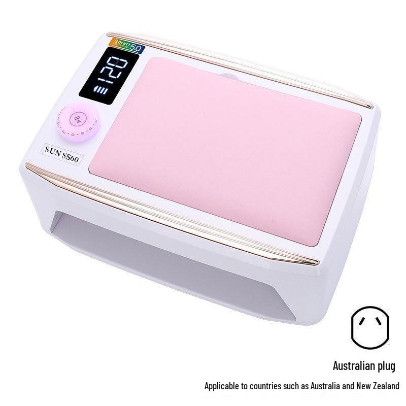 Rechargeable 380W Nail Lamp with Hand Rest for Two-Hand Nail Art