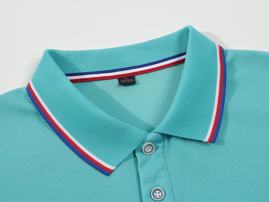 Breathable Summer Turn-Down Collar Polo Shirt - Solid Color, Short-Sleeved, Comfortable, Customizable Workwear T-Shirt