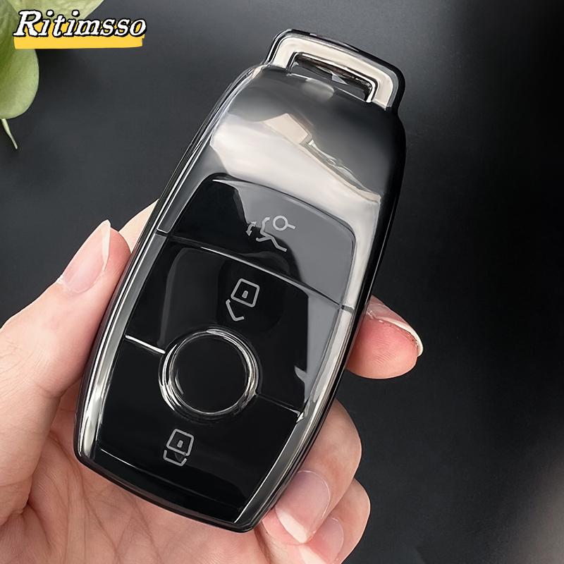TPU Transparent Car Key Case Cover for Mercedes Benz E C S GLC Class E200 E400 E63 W213 S550 S560 C260 A200 Key Shell Protector
