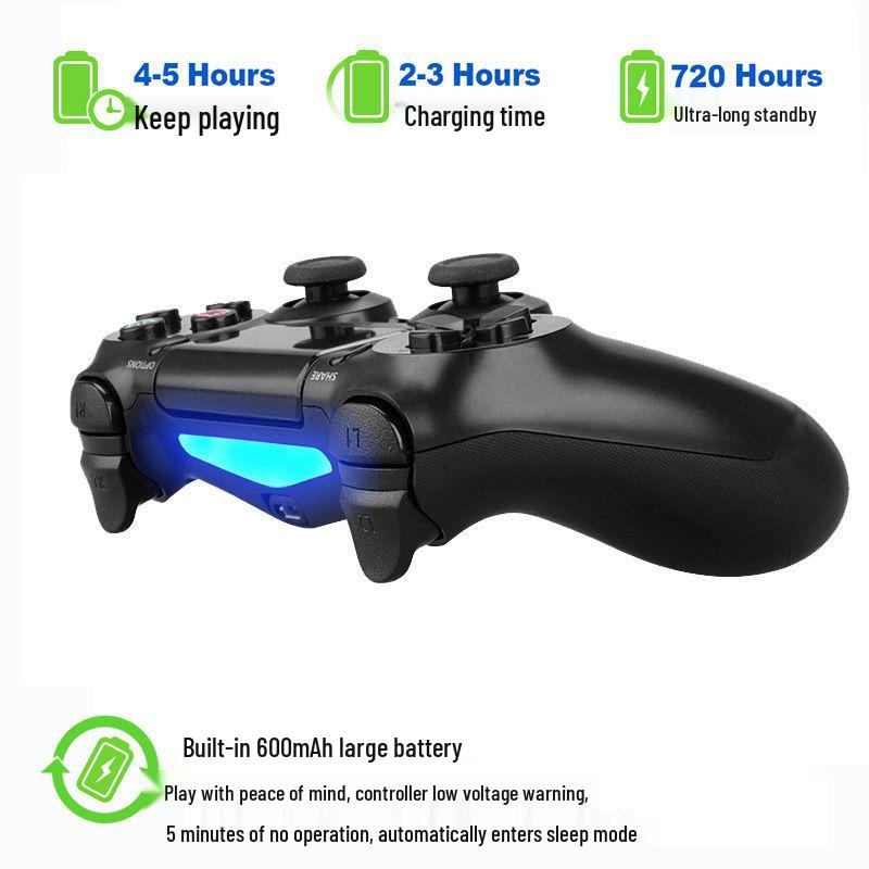 Wireless Bluetooth Game Controller with Dual Vibration for PS4, PS5, PC, and Steam