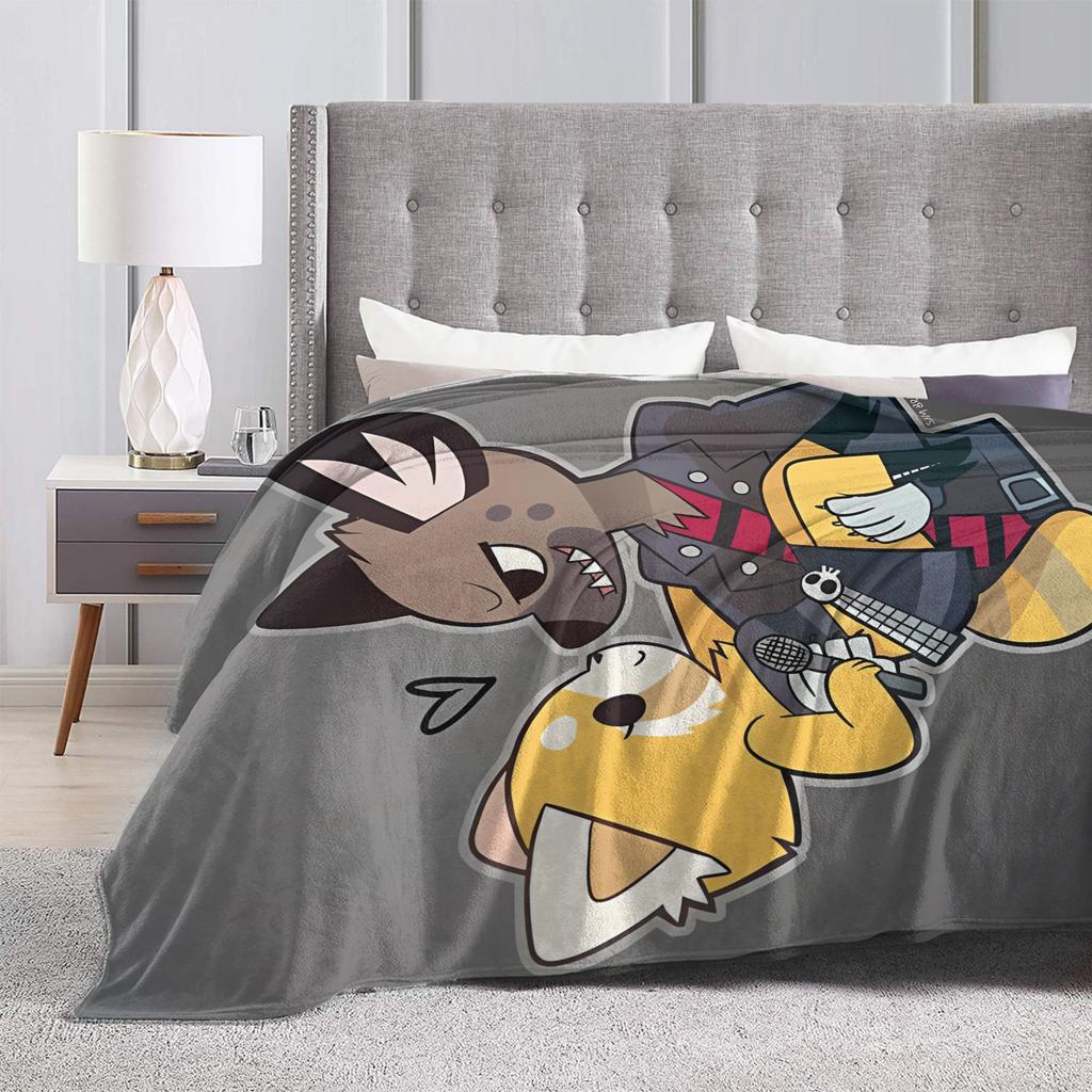 Aggretsuko Flannel Blanket Winter Warm Soft Throw Blanket for Students Outdoor Novelty Bedspread Sofa Bed Cover