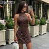 Damen Sommer Neues Mode High-End Stil Bedrucktes Sexy Tiefes Rückenteil Schmal Geschnittenes Kleid