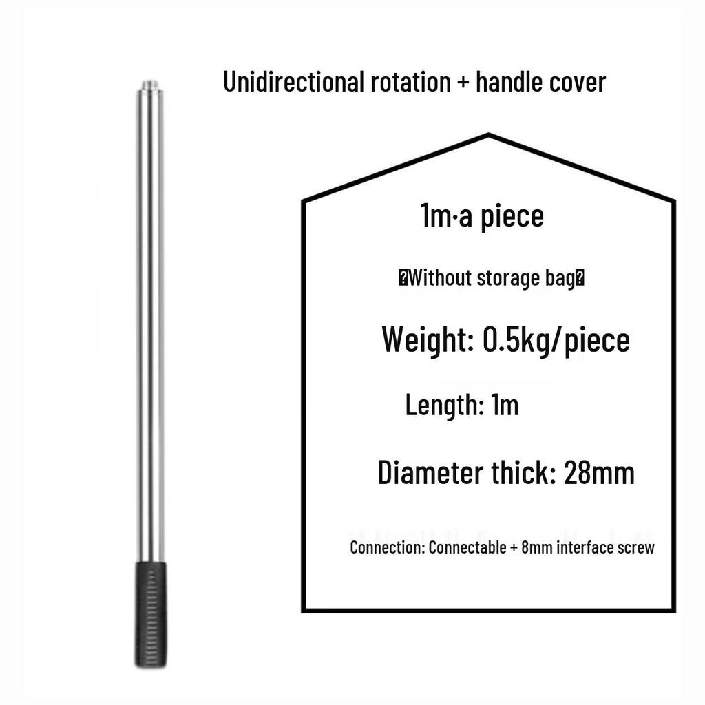 Thickened Anti-Slip Stainless Steel Fishing Net Pole for Catching Big Fish