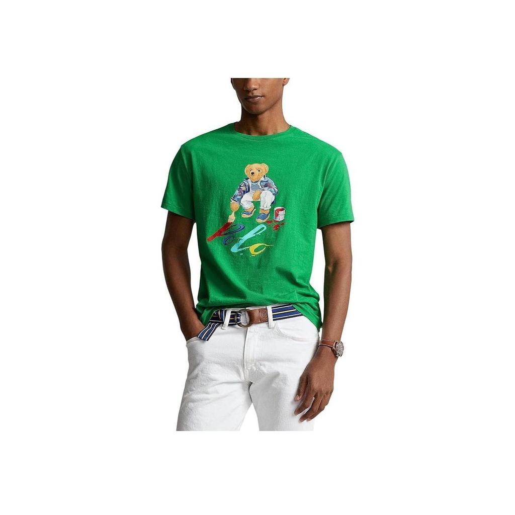 Polo Ralph Lauren Bärenprint Rundhals Kurzarm T-Shirt Herren Oberteile Grün 710854497-028