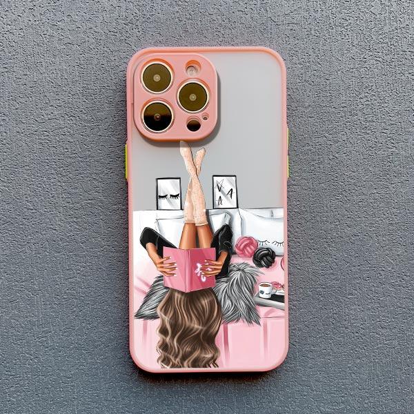 Beauty Makeup City Girl Pattern Case For iPhone 16 15 X XR XS 14 13 12Mini 11 Pro Max drawn girl Cover For iPhone 7 8 Plus SE2
