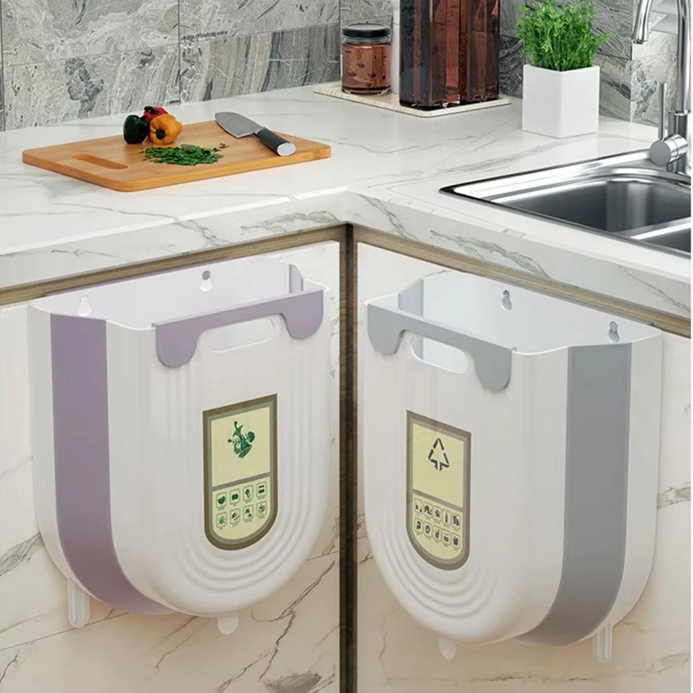 Hanging Kitchen Trash Can Foldable Small Trash Can Multifunctional Garbage Basket Suitable For Cabinets No Smell Kitchen Bins
