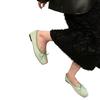 Happy Feelings Flat Bottom Shallow Mouth Ballet Silver Single Shoes Women's Shoes 2025 Bow Red Boat Shoes