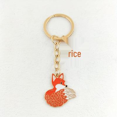 Fox Maple Leaf Zinc Alloy Pendant Keychain - Cute Animal Backpack Charm