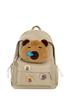 School bag cute plush backpack for girls, middle and high school cartoon campus backpack, new large-capacity simple commuting backpack