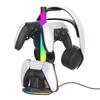 Game Controller Charging Dock Base With Led Lighting And Headphone Holder For P5 Organized Gaming Setups