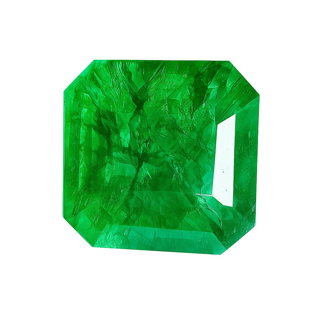 Square Cut CERTIFIED 9 Carat Natural Emerald Green Colombian Loose Gemstone A-3897b