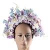 Sophisticated Floral Crown Hair Bands Traditional Ethnic Hair Accessory Double sided Fabric Flower Headband for Women