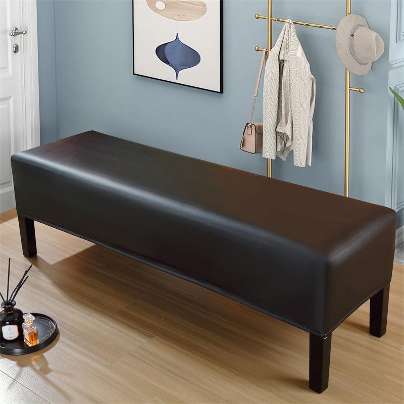 PU Bench Cover Stretch All-inclusive Stool Cover Waterproof Piano Seat Cover Slipcover Living Room Washable Bench Protector