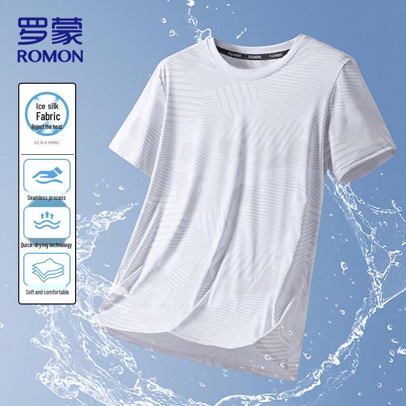 ROMON Men's Ice Silk Quick-Dry Short-Sleeve T-Shirt