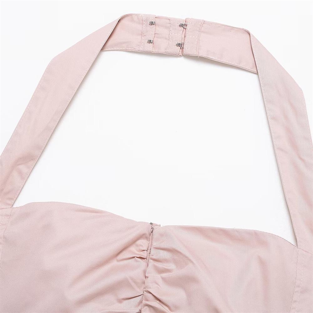 2025 Spring Women's Sweet Halter Neck Slim Fit Sexy Vest-Style Top