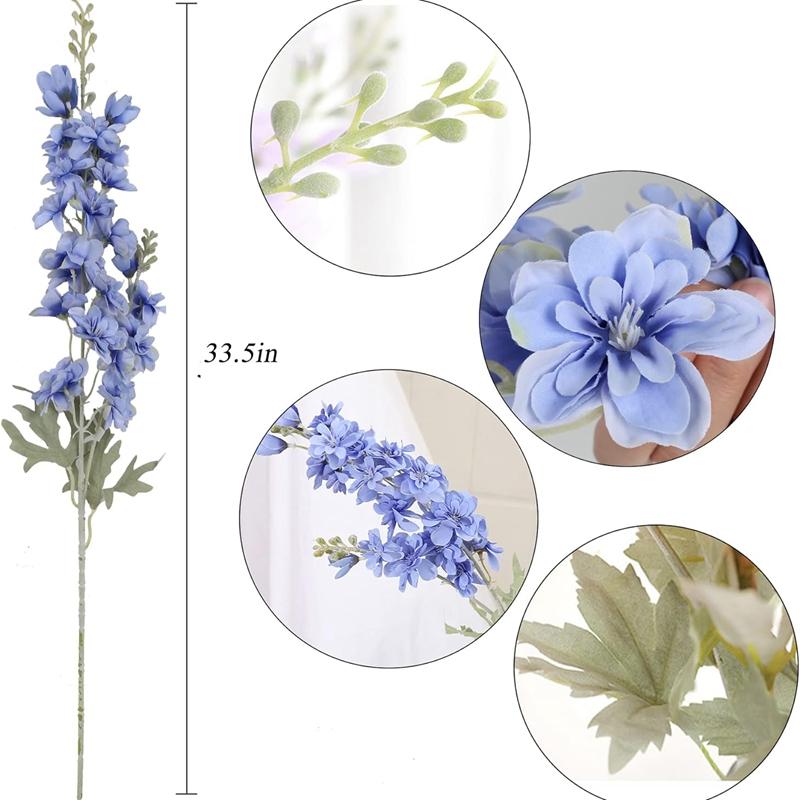 33.5in Artificial Flowers Bouquet for Home Room Decor Fake Flower Garden Party Wedding Marriage Decoration Outdoor Vase Ornament