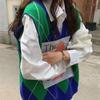 Sweater Vests Women  Autumn Winter  Basic Ladies Diamond Print Knitting Waistcoat