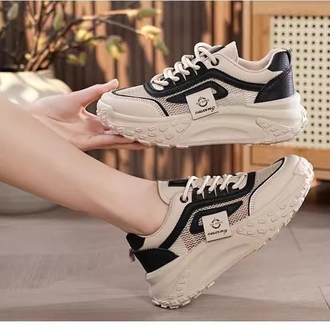 Mesh breathable heightening women's shoes summer fashion versatile soft sole non-slip lightweight sports shoes