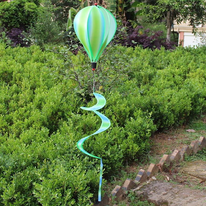Rainbow Hot Air Balloon Garden Wind Spinner Ornament