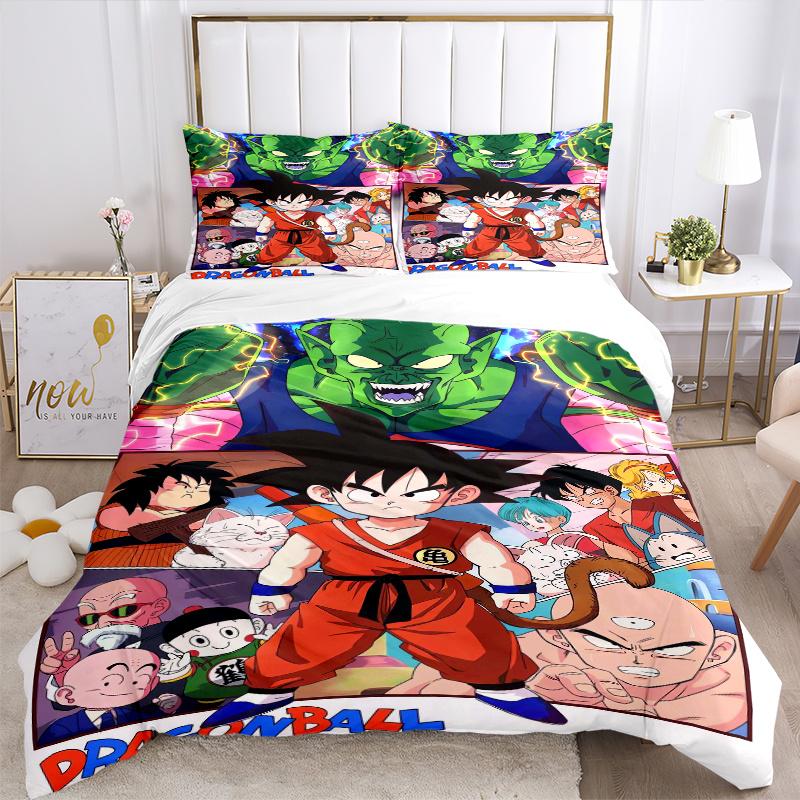 3pcs Dragon Ball Heroes Design Bedding Set Includes Comfortable Bedding with Stylish Design for Bedroom,  H027