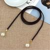 Cinturón de estilo bohemio para mujer, delicado cinturón trenzado con adornos de perlas, cinturón de verano para mujer, cinturón de playa para verano