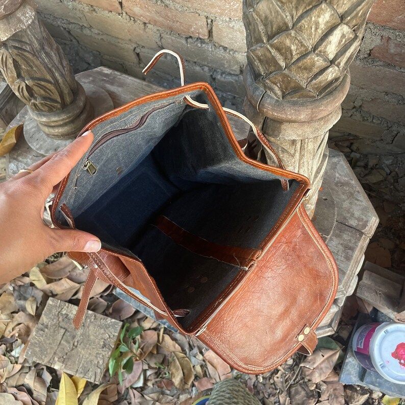 Rucsac personalizat din piele Geantă de carte vintage pentru laptop pentru unisex Rucsac din piele maro Poșetă Geanta școală pentru colegiu Rucsac de călătorie de weekend