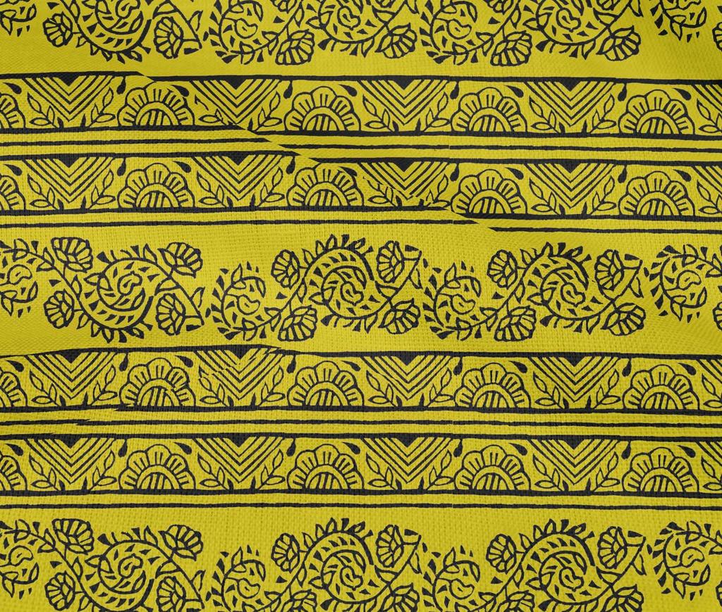 oneOone Baumwoll-Flex-Stoff mit Blättern und Blumen-Blockdruck, BTY, 40 Zoll