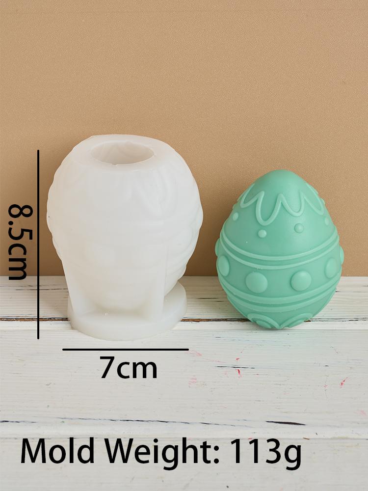 3D Easter Egg Silicone Candle Mold Embossment Egg Candle Making Supplies Plaster Ornaments Handmade Soap Mould Home Decor Gifts