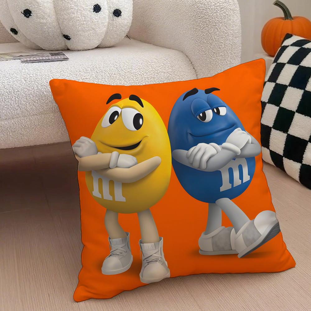 Cute Colorful American Brand MMMs Cushion Cover Throw Pillow Cover Hidden Button Durable Polyester Chair Cushion