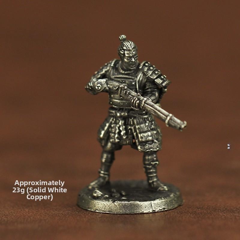 New Metal Chess Piece Samurai Ninja Ancient Soldier Model Toy Desktop Game Gift Display Piece Static Action Figure Collectible