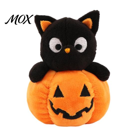 Desktop Decoration Halloween Ghost/Pumpkin Black Cat Plush Figurine, Soft Stuffed Doll Ghost Keychain with Hanging Chain, Creative Photography